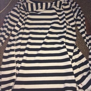 a black and white striped cardigan